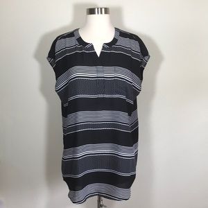 Chico’s women’s stripe woven blouse size 1